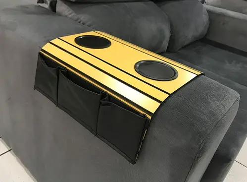 ESTEIRA P/BRACO SOFA ESTFLEX ESPC-0051 C/PORTA COPOS/CONT. AMARELO