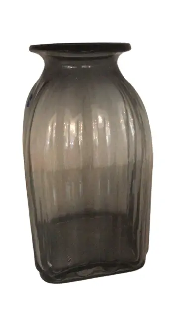 VASO IDEALLE EM VIDRO CINZA ALTO G 1343