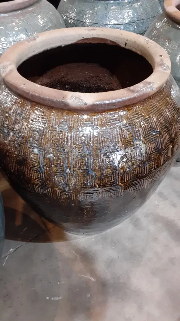 VASO CERAMICA ORI DESIGN 12743 PREMIUM WAFFLE MARROM