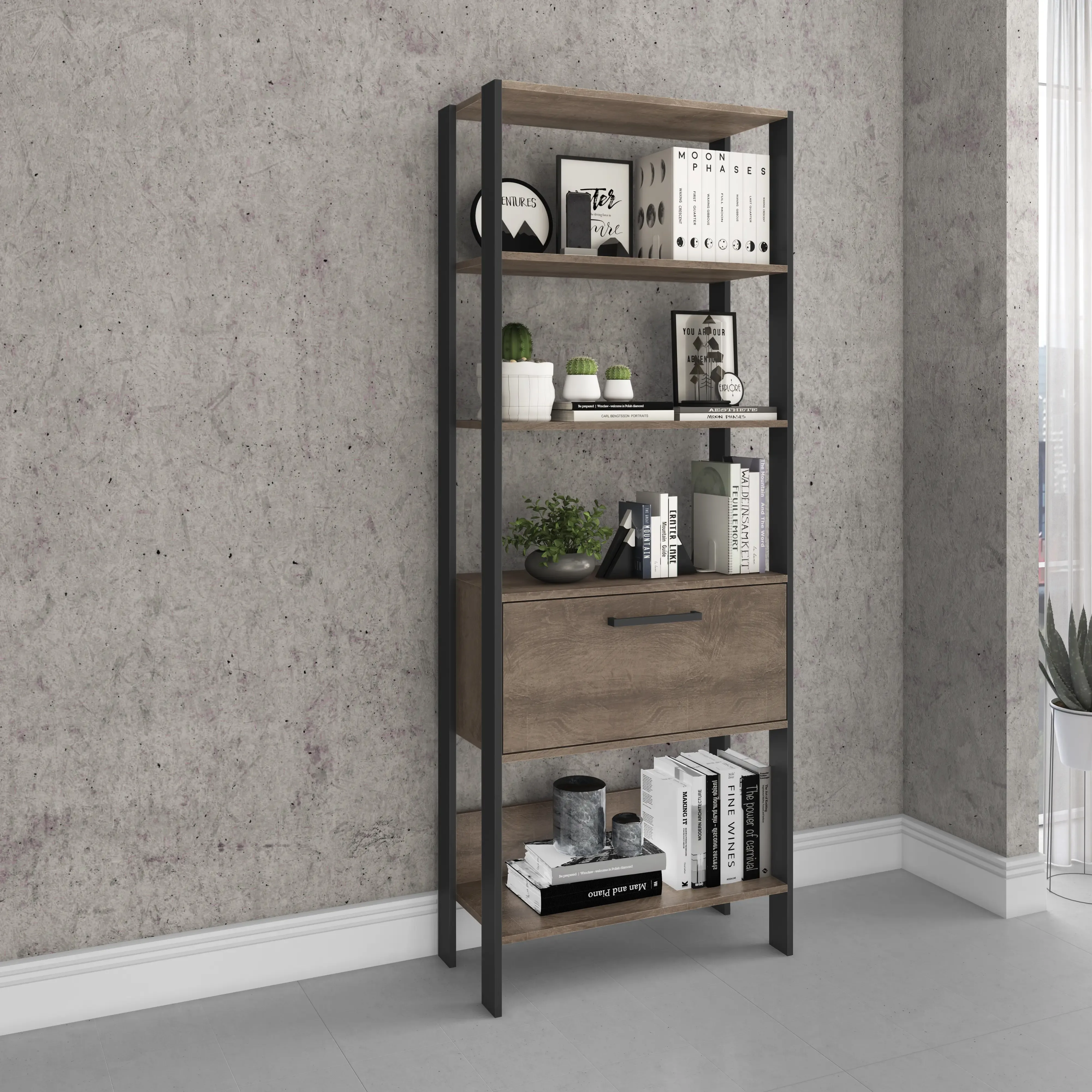 ESTANTE MOVELBENTO RT3138 RUSTICO/PRETO