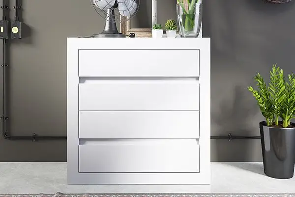 COMODA CARRARO 0838 4GV MDP C/ESP. BRANCA