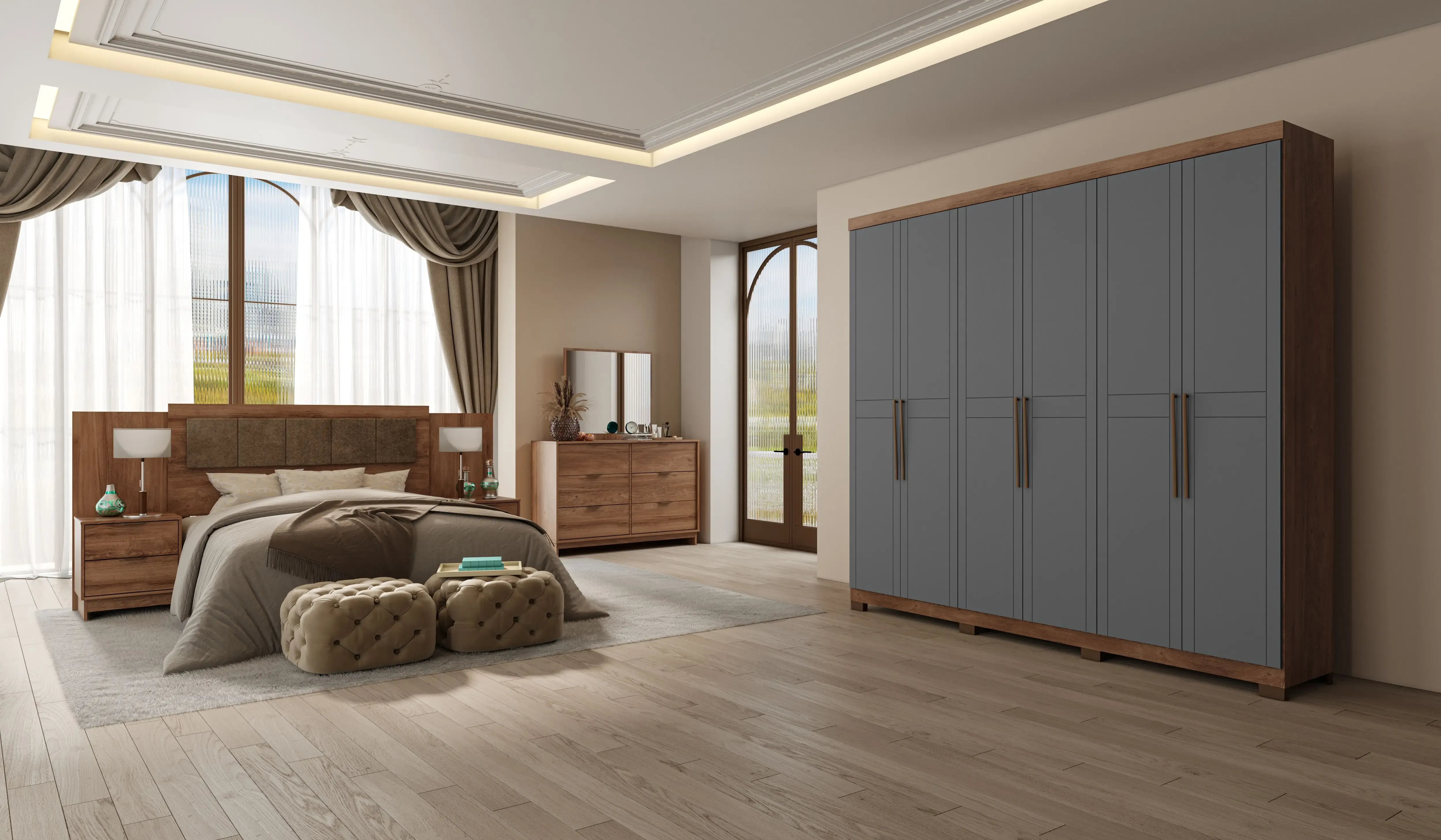 ROUP. CARRARO MALFI 1158 CAIXA MDP 6PT MDF FREIJO/CINZA 2.42LX2.26A