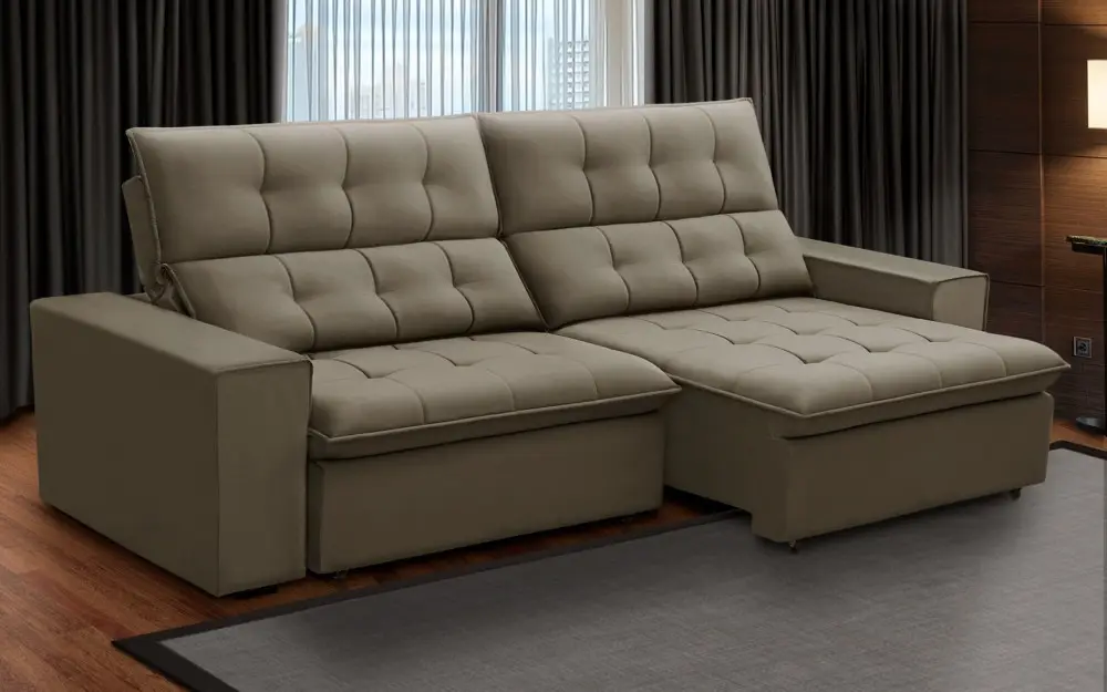 ESTOFADO FERGUILE PALERMO 2.30MT 12001 VELUDO MARROM