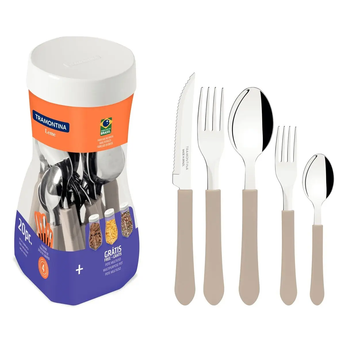 FAQUEIRO TRAMONTINA 23198/318 20PC LEME CINZA