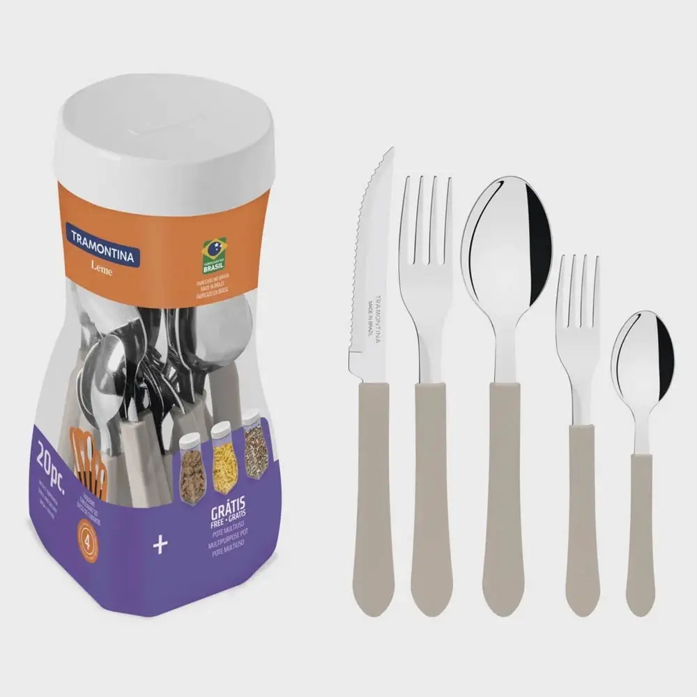 FAQUEIRO TRAMONTINA 23198/318 20PC LEME CINZA 3
