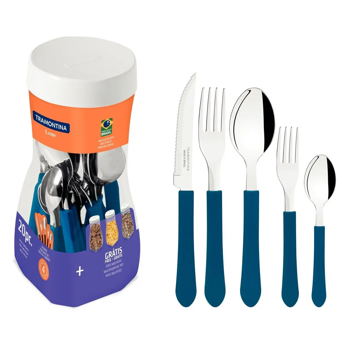FAQUEIRO TRAMONTINA 20PC LEME AZUL 23198/918