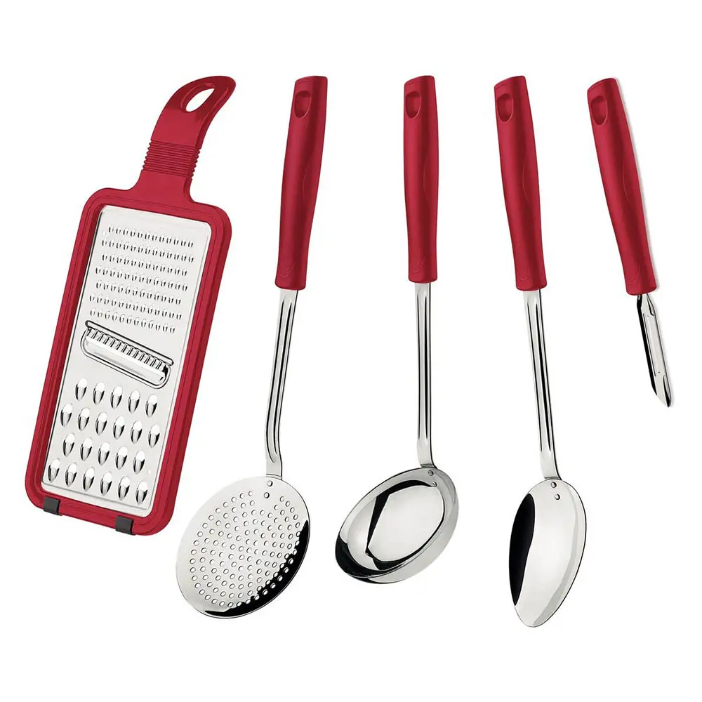 JOGO UTENSILIOS TRAMONTINA 5PC 25299/713 EASY INOX VERMELHO