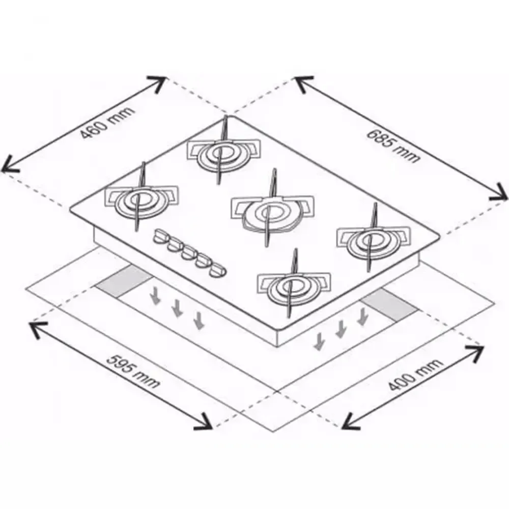 FOGAO MESA 5B CHAMALUX TC AMARELO 0573 5