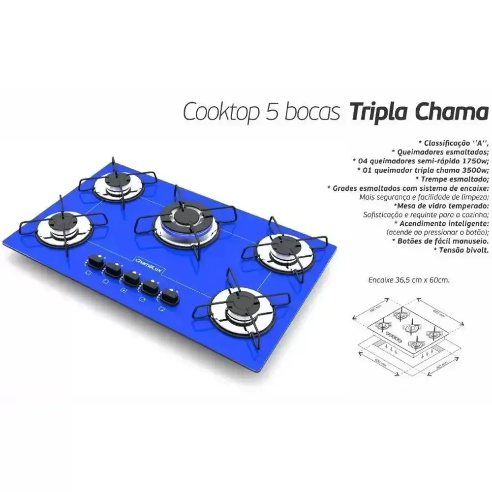 FOGAO MESA 5B CHAMALUX TC AZUL 0571 5