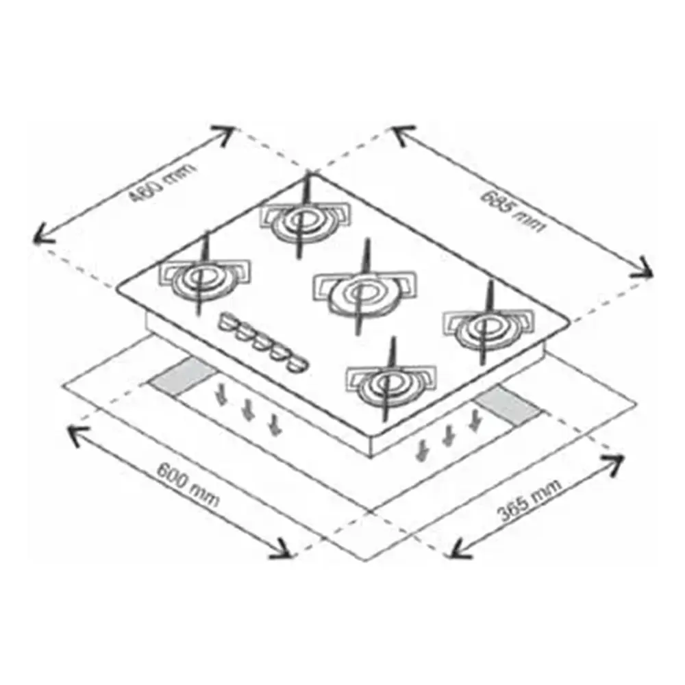 FOGAO MESA 5B CHAMALUX PRETO 0057 BIVOLT 6