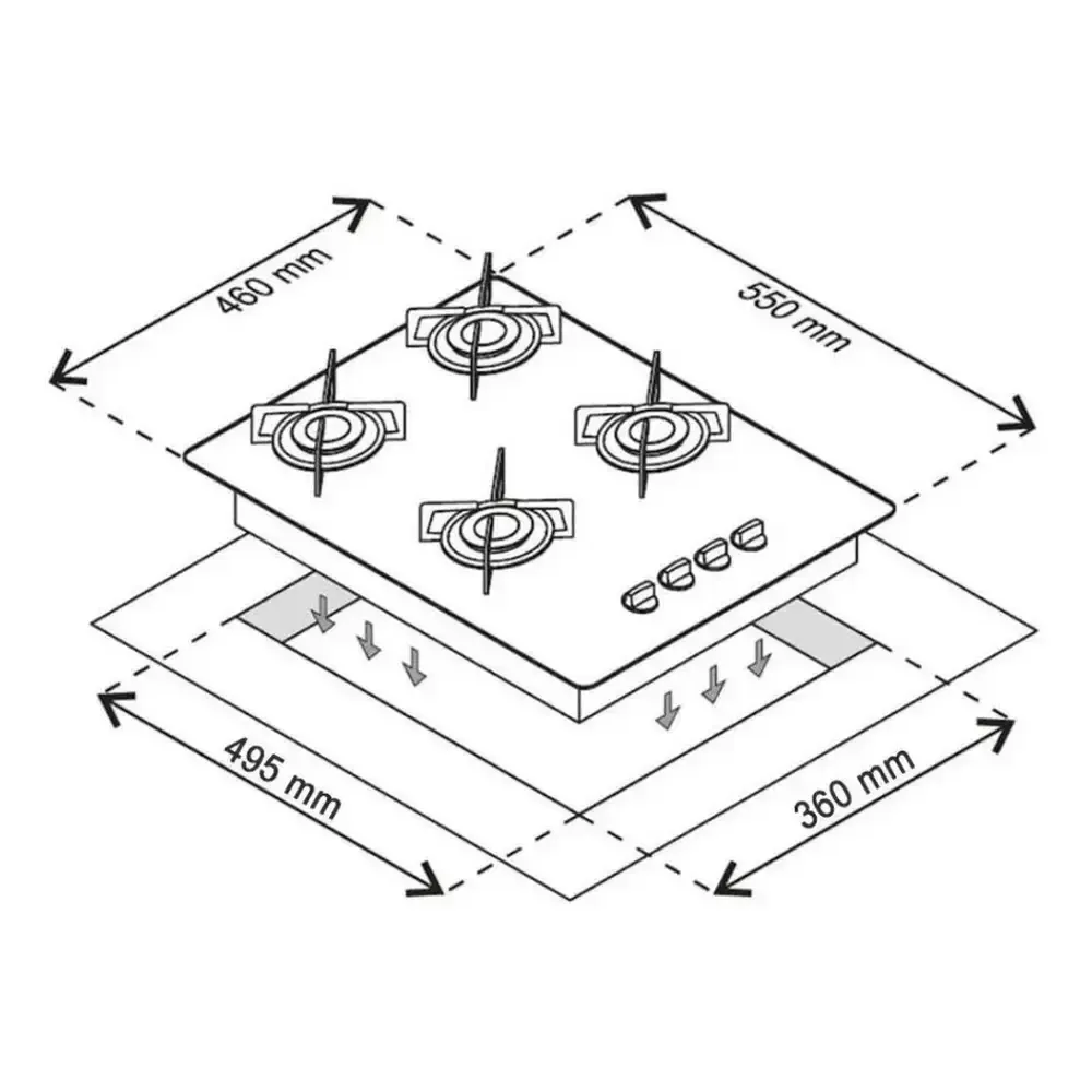 FOGAO MESA 4B CHAMALUX AMARELO 0083 3