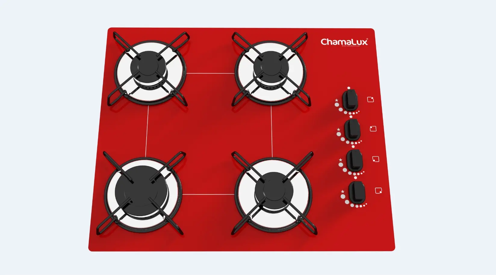 FOGAO MESA 4B CHAMALUX VERMELHO 0077 2