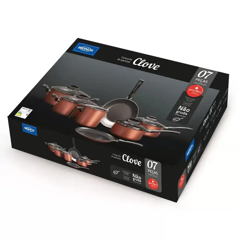 JOGO PANELA BRINOX 07PC 7111/401 CLOVE COBRE 2