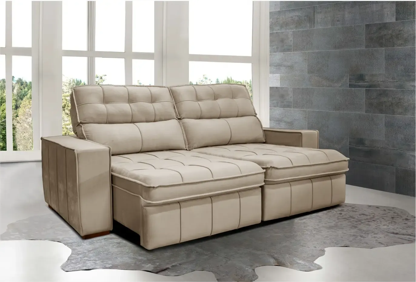 ESTOFADO GRALHA AZUL 4L AMSTERDA 2226 2.50MT 9210 VELUDO JOLY MINK