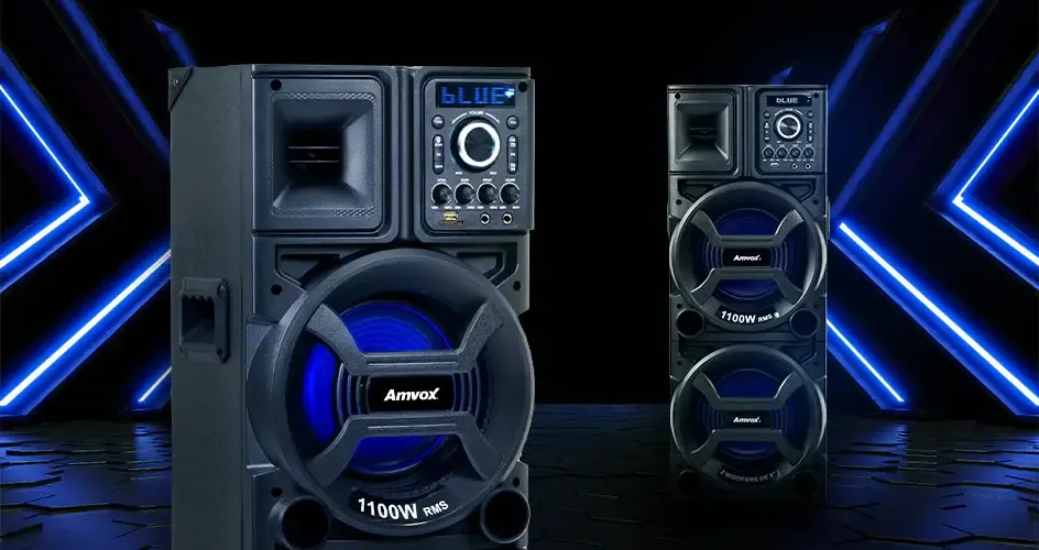 CAIXA SOM AMVOX S/BATERIA ACA1101 1.100W RMS ANTIGA:ACA1000 NEW X e ACA1005 TITAN