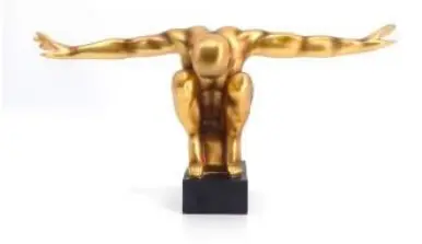ESCULTURA ENTRECASA 21270200 HOMEM OURO VELHO