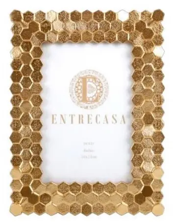 PORTA RETRATO ENTRECASA 21588200 P BORDA 3D DOURADO