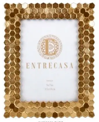 PORTA RETRATO ENTRECASA 21589200 M BORDA 3D DOURADO