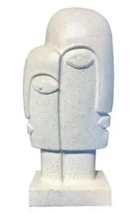 ESCULTURA ENTRECASA 21750550 DOIS ROSTOS OFF WHITE