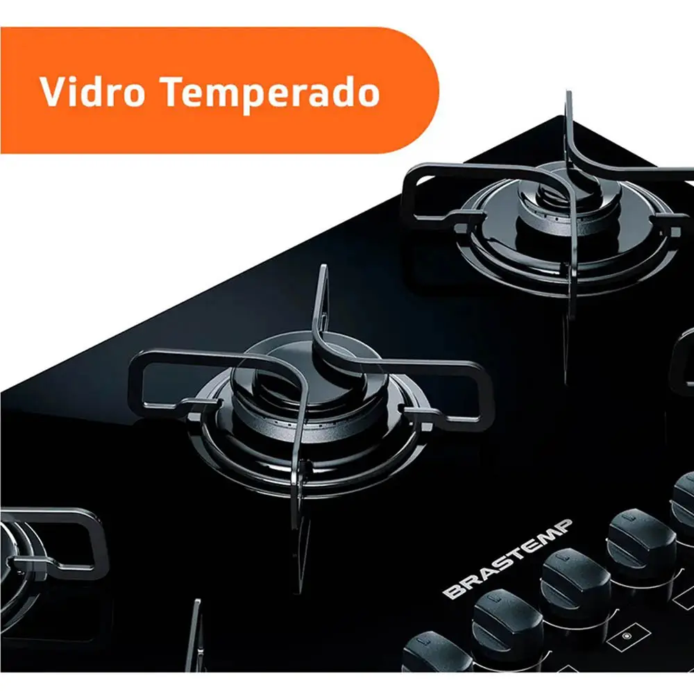 FOGAO MESA 5B BRASTEMP BDD75AEUNA VD PRETO BIVOLT 6