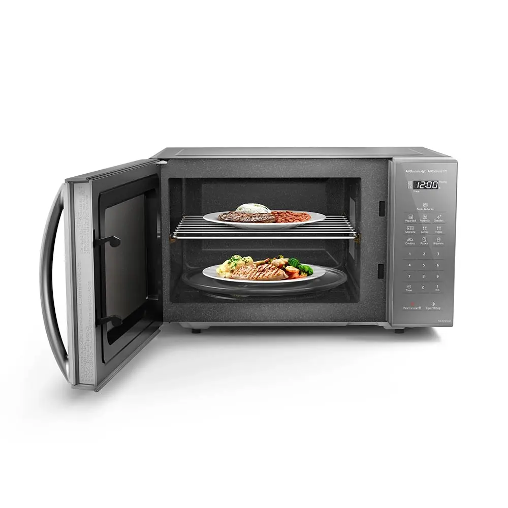 FORNO MICROONDAS 27LT PANASONIC NN-ST55LMRUK PRATA 220V 3
