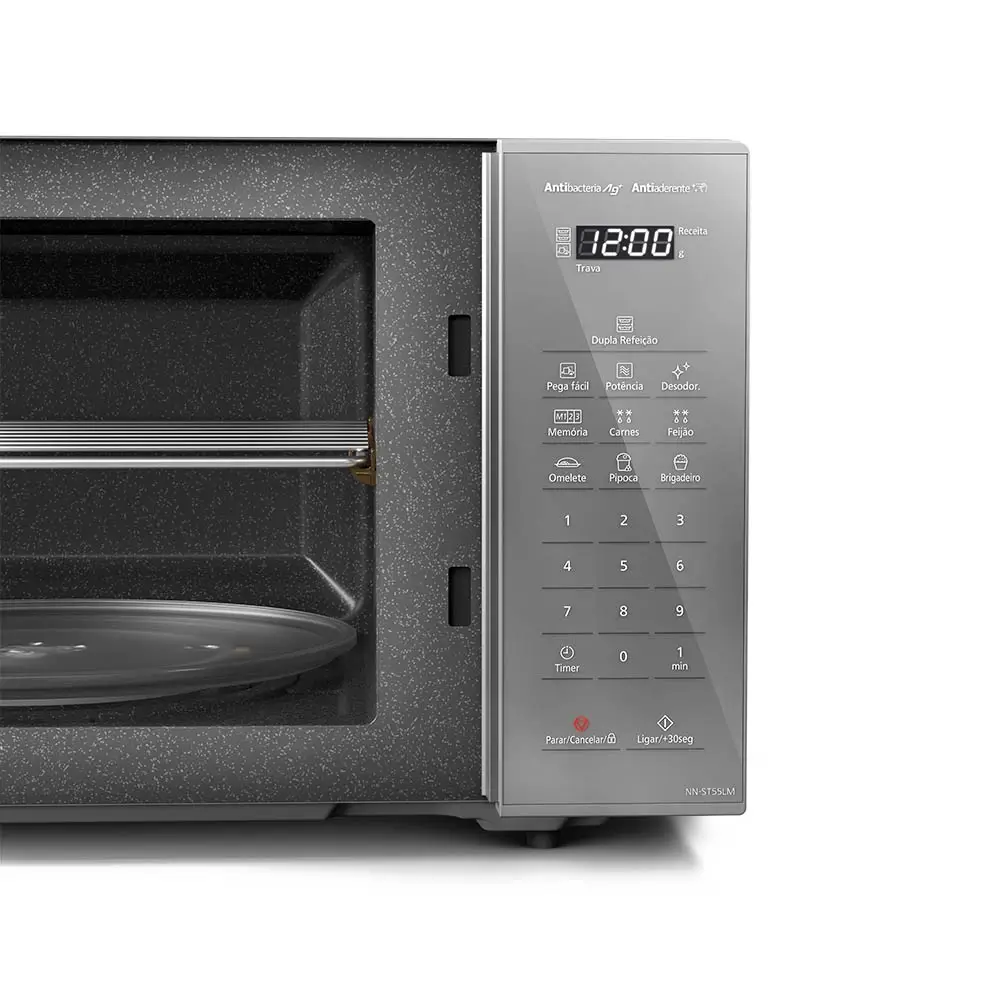 FORNO MICROONDAS 27LT PANASONIC NN-ST55LMRUK PRATA 220V 5