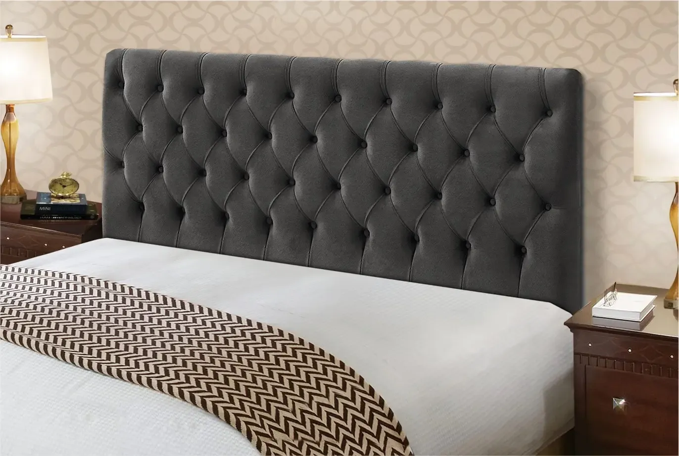 CABECEIRA JS CRISTAL 160CM 1704 VELUDO CHUMBO