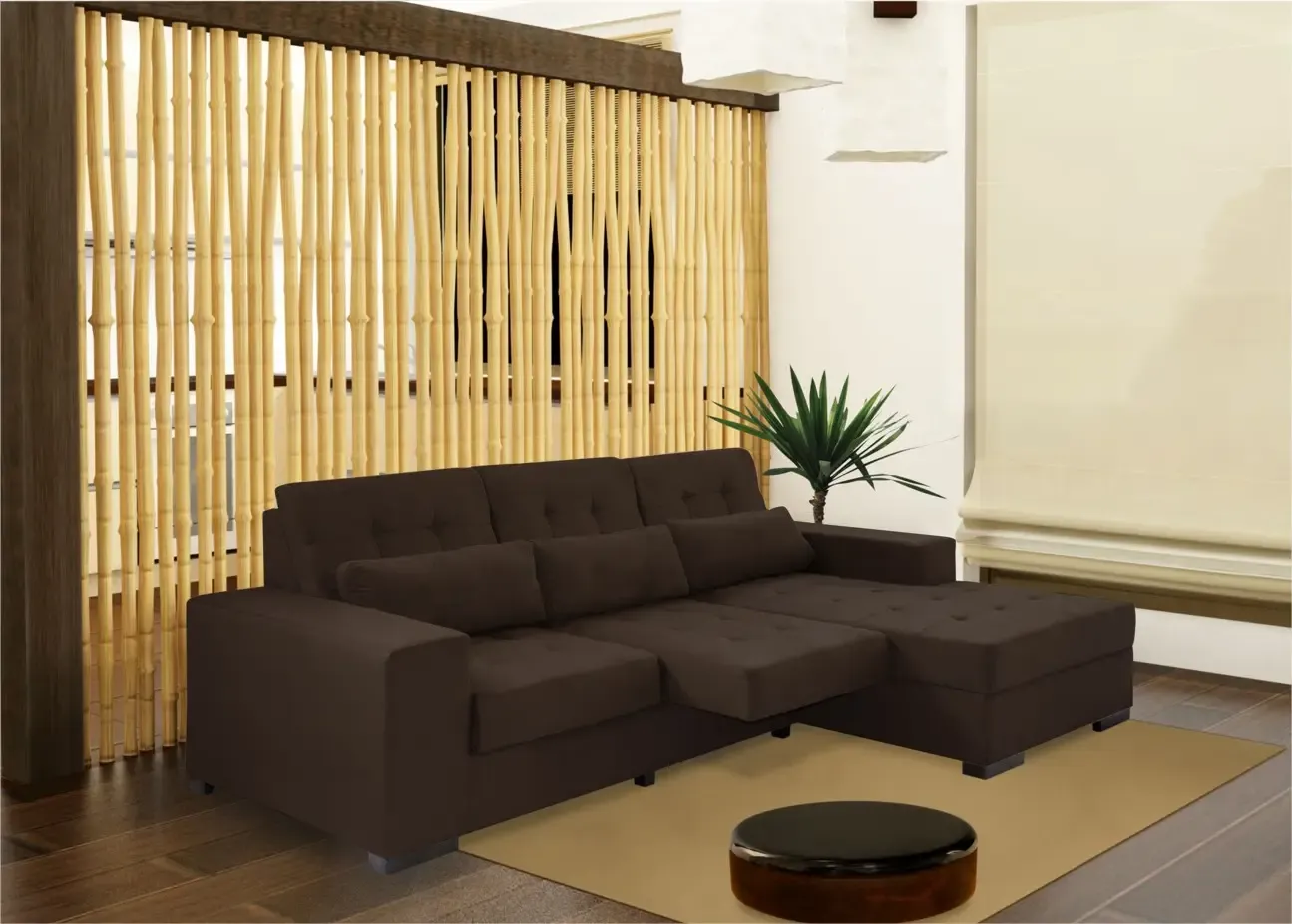 ESTOFADO CAPOANI 2L E58LE CHAISE 200021 VELUPLUS CHOCOLATE