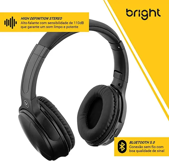 FONE HEADSET BRIGHT BLUETOOTH HP 558 PRETO HEADPHONE