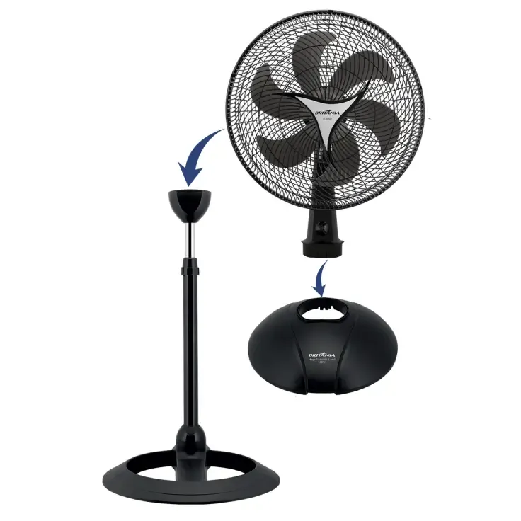 VENTILADOR COLUNA BRITANIA 40CM MEGA TURBO 40 2 EM 1 PRETO 33012101