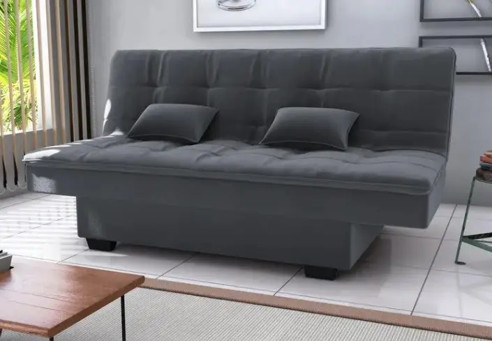 SOFA CAMA MATRIX ESMERALDA 1.80MT E425 VELUDO CINZA