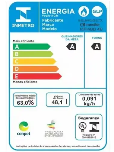 FOGAO 4B MUELLER MFI4BB BRANCO C/ACENDIMENTO 610000816 2
