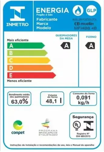 FOGAO 4B MUELLER MFI4BB TITANIO C/ ACENDIMENTO 610000818 2