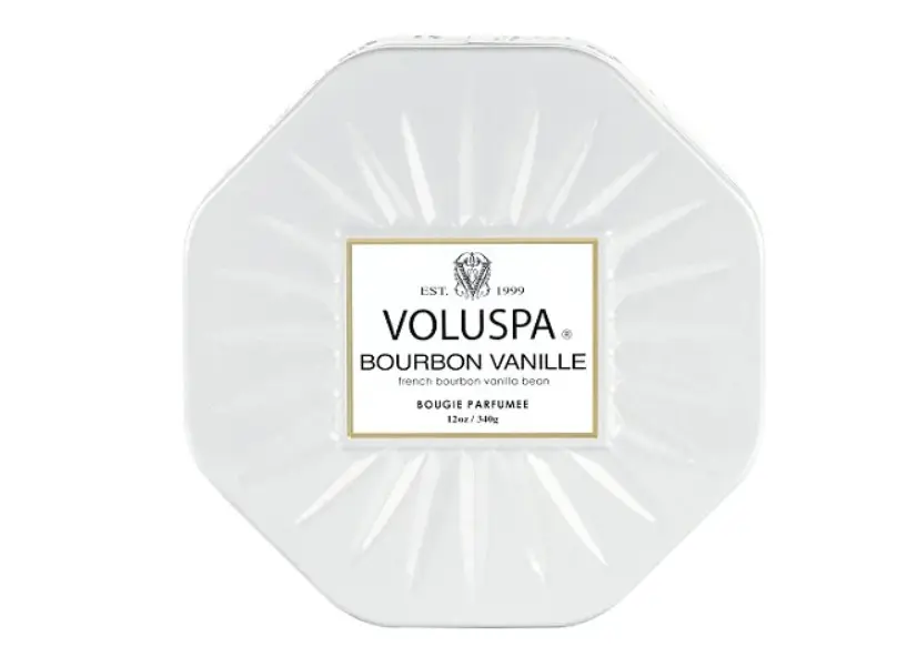 VELA LATA OCTOGONAL 3 PAVIOS VOLUSPA 50H BOURBON VANILLE(BL)
