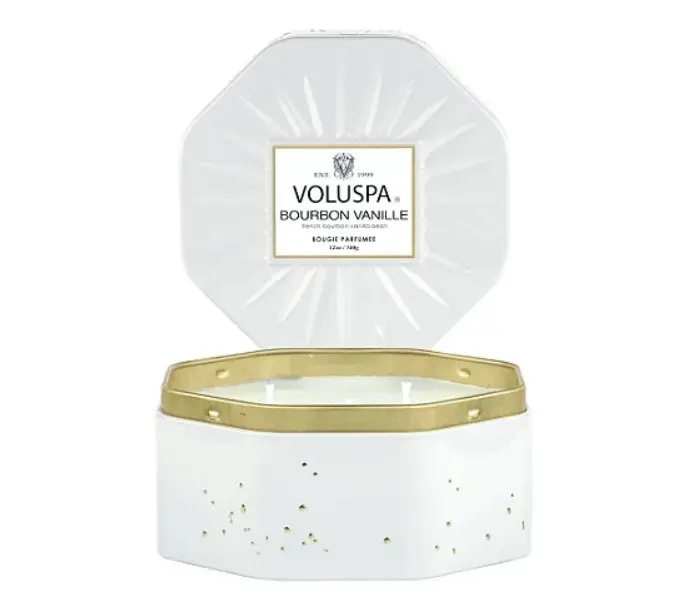 VELA LATA OCTOGONAL 3 PAVIOS VOLUSPA 50H BOURBON VANILLE(BL) 2