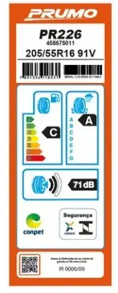 PNEU PRUMO R16 205/55R16 HARMONIC 91V TREADWEAR 420