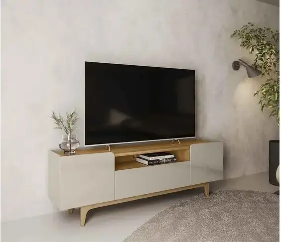 RACK LINEA ORLANDO 1.80MT P/60" TAUARI /OFF WHITE