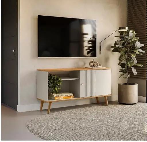 RACK LINEA RUBI 1.20MT P/50" NATURE /OFF WHITE