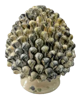 ESCULTURA 6F PINHA P MARMORIZADO(BL)