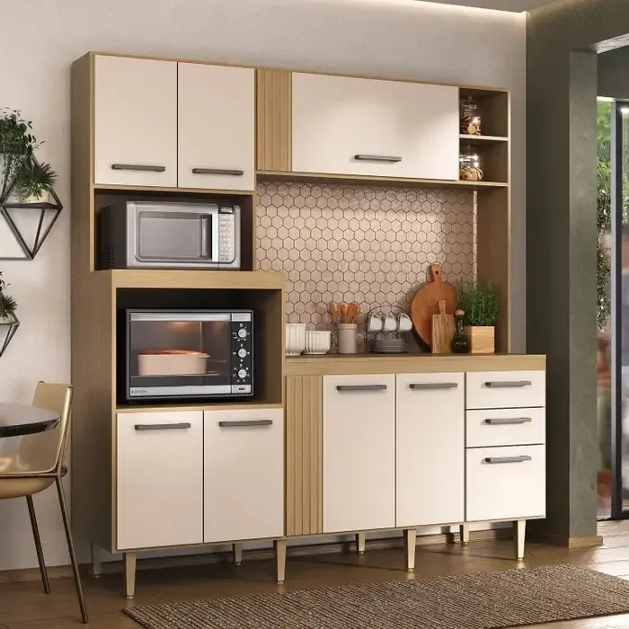 KIT COZINHA CADORIN GRAZI MDP 1.85LX2.00A FREIJO/AREIA