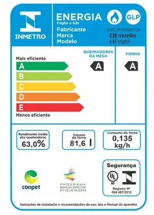 FOGAO 5B MUELLER MFI5BF BRANCO C/ACENDIMENTO 610001646 2