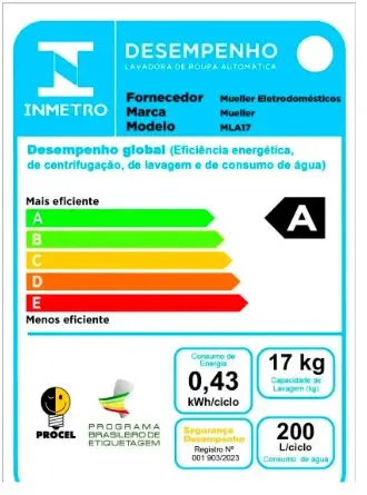LAVADORA MUELLER MLA 17KG AUTOMATICA BRANCA 2