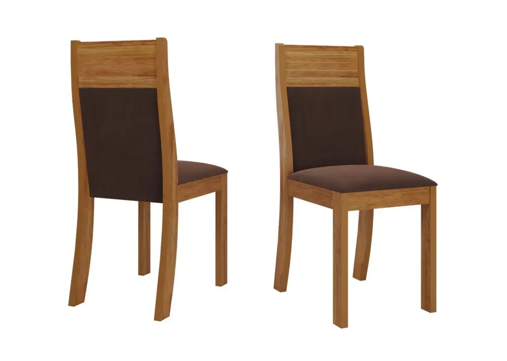 CADEIRA VIERO ROMA MDF MEL VELUDO BOMBOM