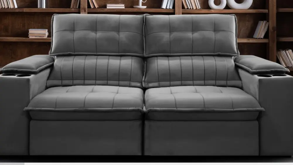 ESTOFADO GRALHA AZUL 4L VENICE 2790 2.08MT USB 9204 VELUDO CINZA