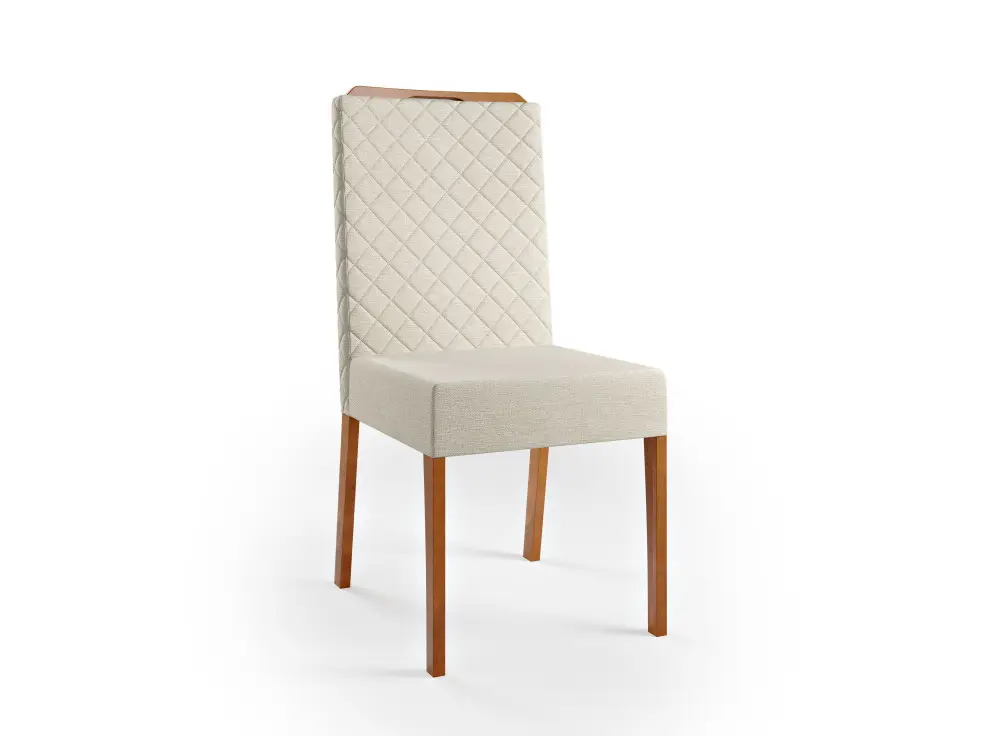 CADEIRA SONETTO VIVI PE MADEIRA AMBAR LINHO CLARO