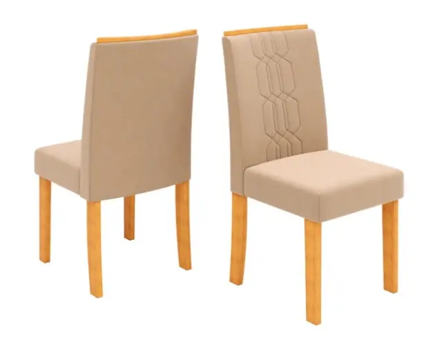 CADEIRA DJ ZOE MDF CEDRO VELUDO CREME