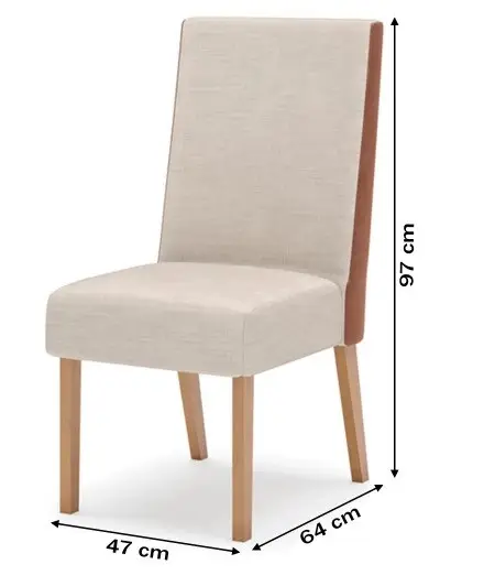 CADEIRA HENN ANNE S33-531 TECIDO CORANO CARAMELO/LINHO