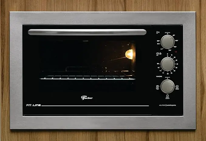 FORNO EMBUTIR ELETRICO 48LT FISCHER 34493 FIT LINE INOX 220V