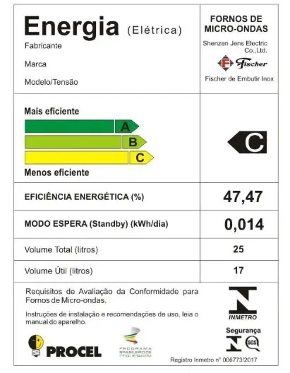 FORNO EMBUTIR MICROONDAS 25LT FISCHER  34900 FIT LINE INOX 2