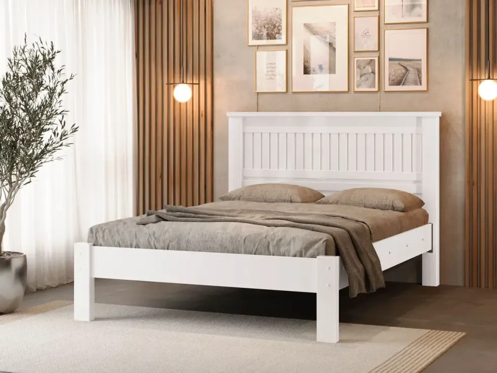 CAMA CASAL FENIX MONACO 1.40 MDF BRANCA/BRANCA